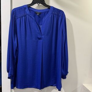 Investments Royal Blue Blouse with Studded Shoulders
